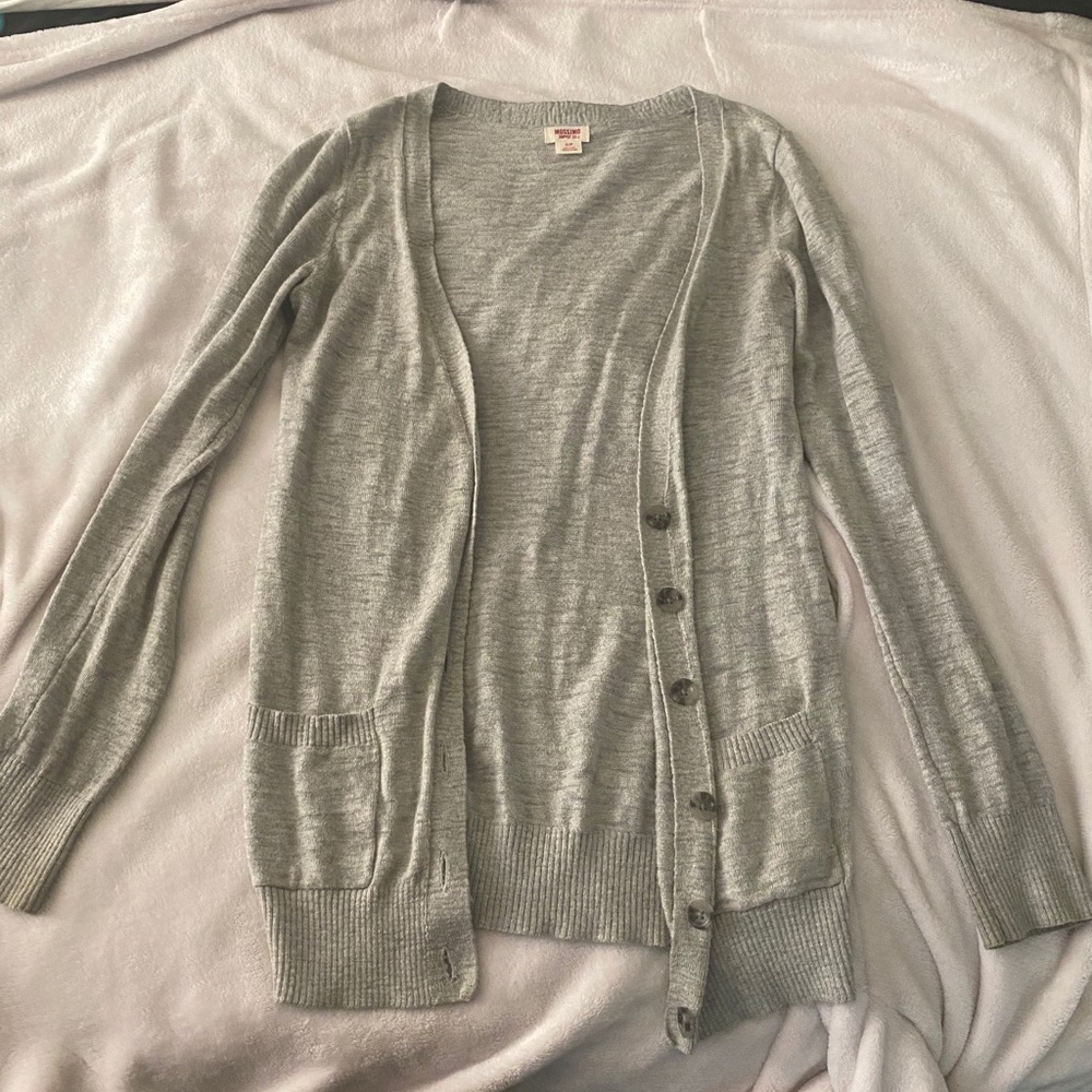 Gray sweater cardigan